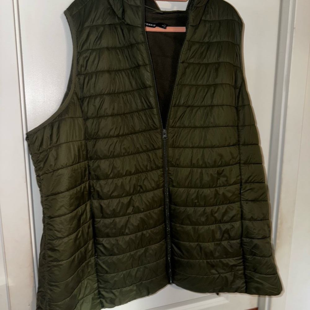 Torrid Olive Green Quilted Vest